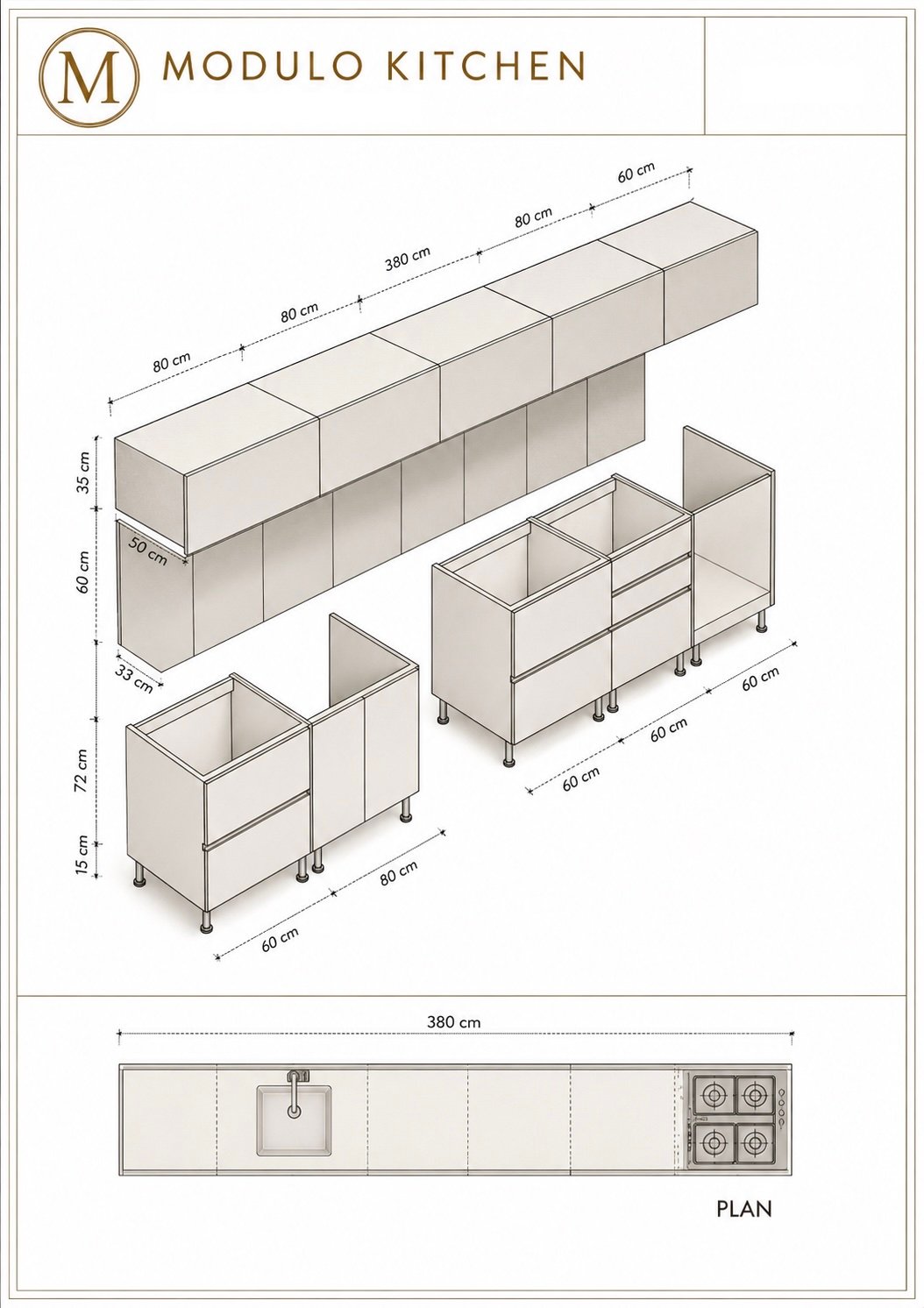 MODULO KITCHEN 045 – Готов кухненски комплект 380 см - Image 5