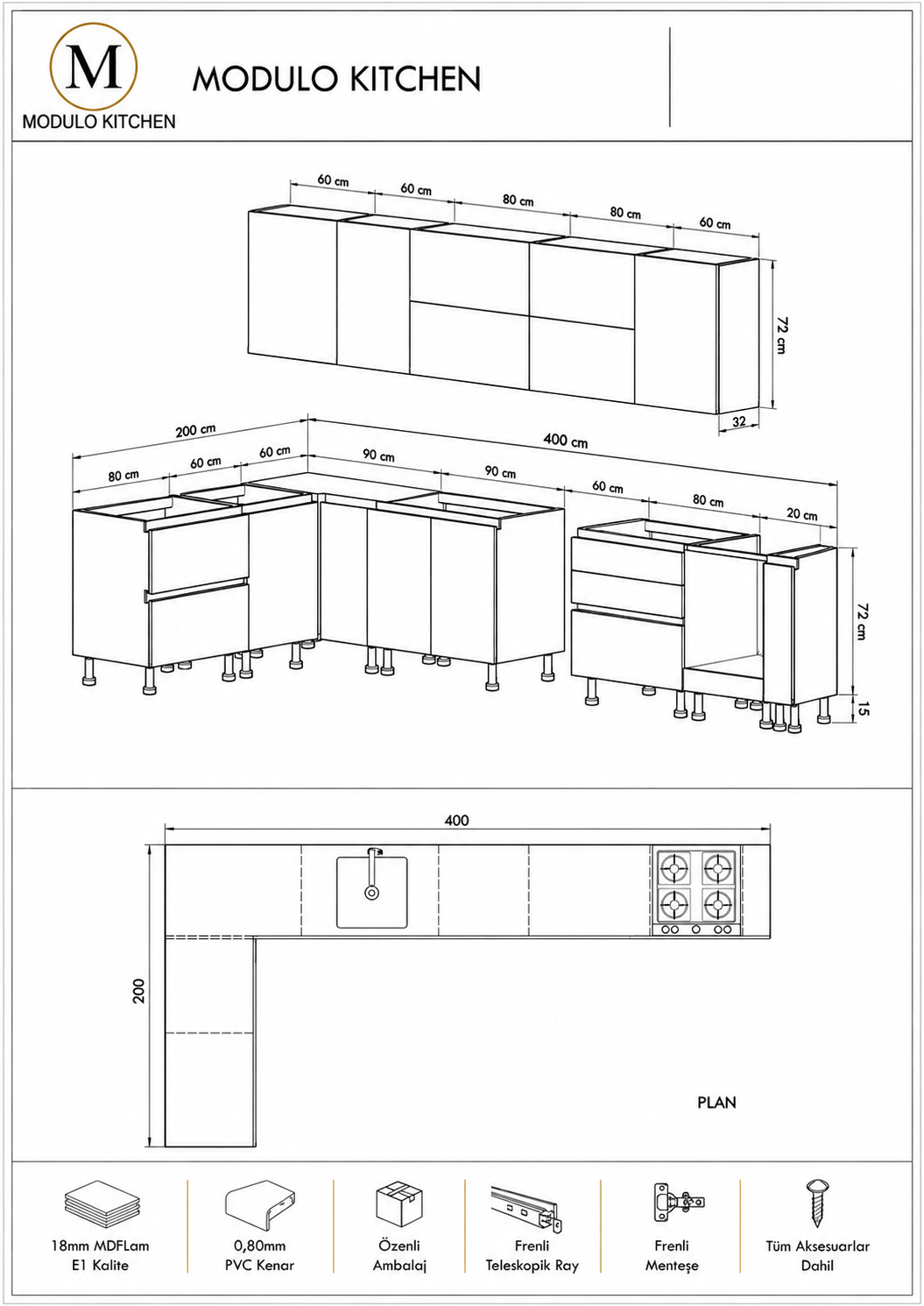 400 см x 200 см – ADA009 – Готов кухненски комплект - Image 6