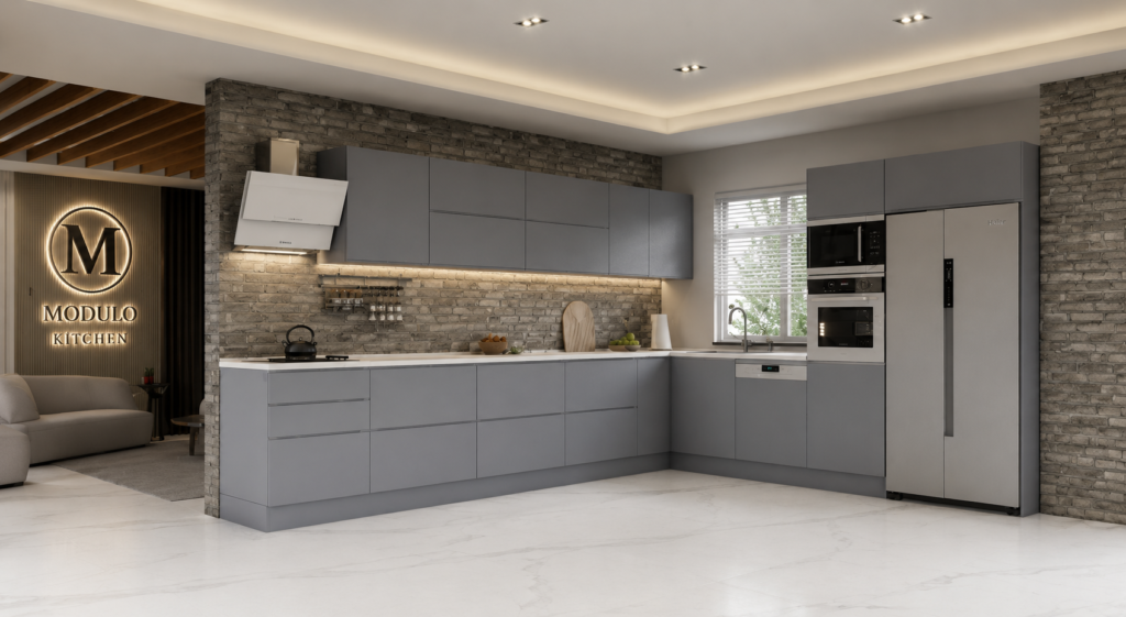 MODULO KITCHEN 033 – Готов кухненски комплект L модел 400x330 см