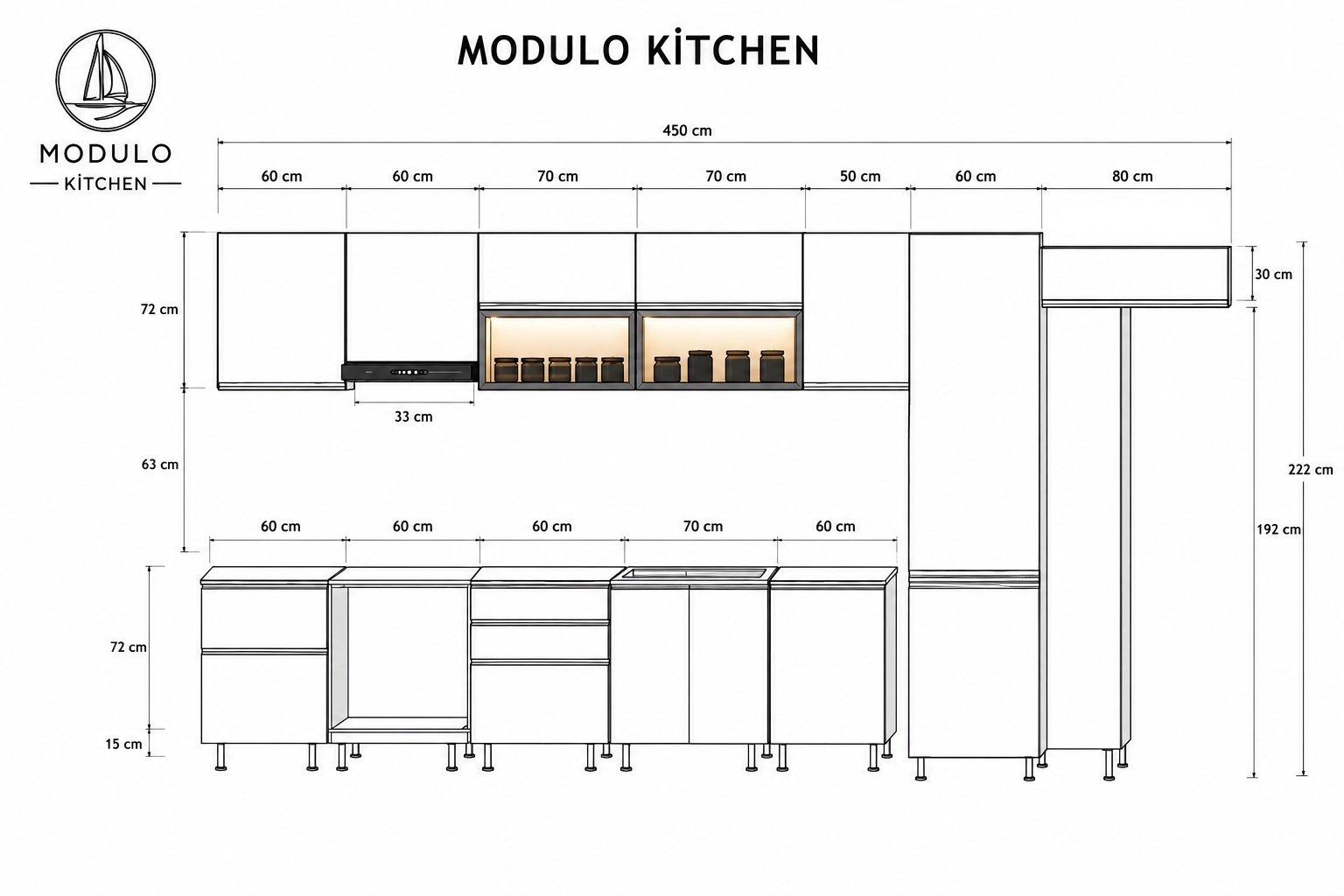 MODULO KITCHEN 047 – Готов кухненски комплект 450 см - Image 7