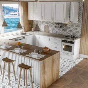 280 см x 180 см – ADA003 – Готов кухненски островен шкаф