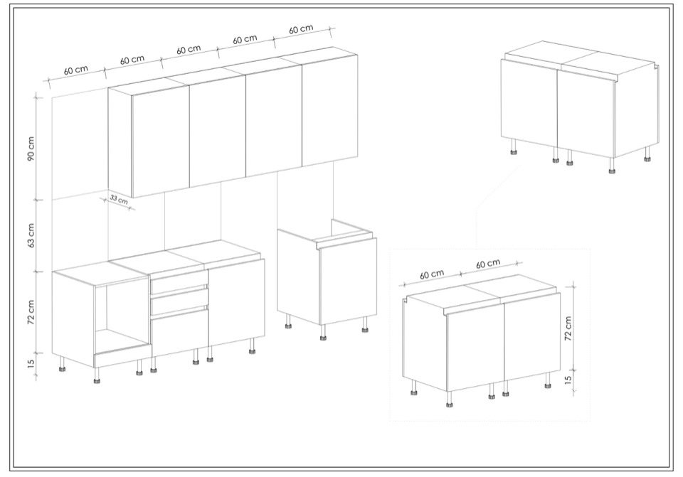 300 см x 120 см – ADA004 – Готов кухненски островен шкаф - Image 8