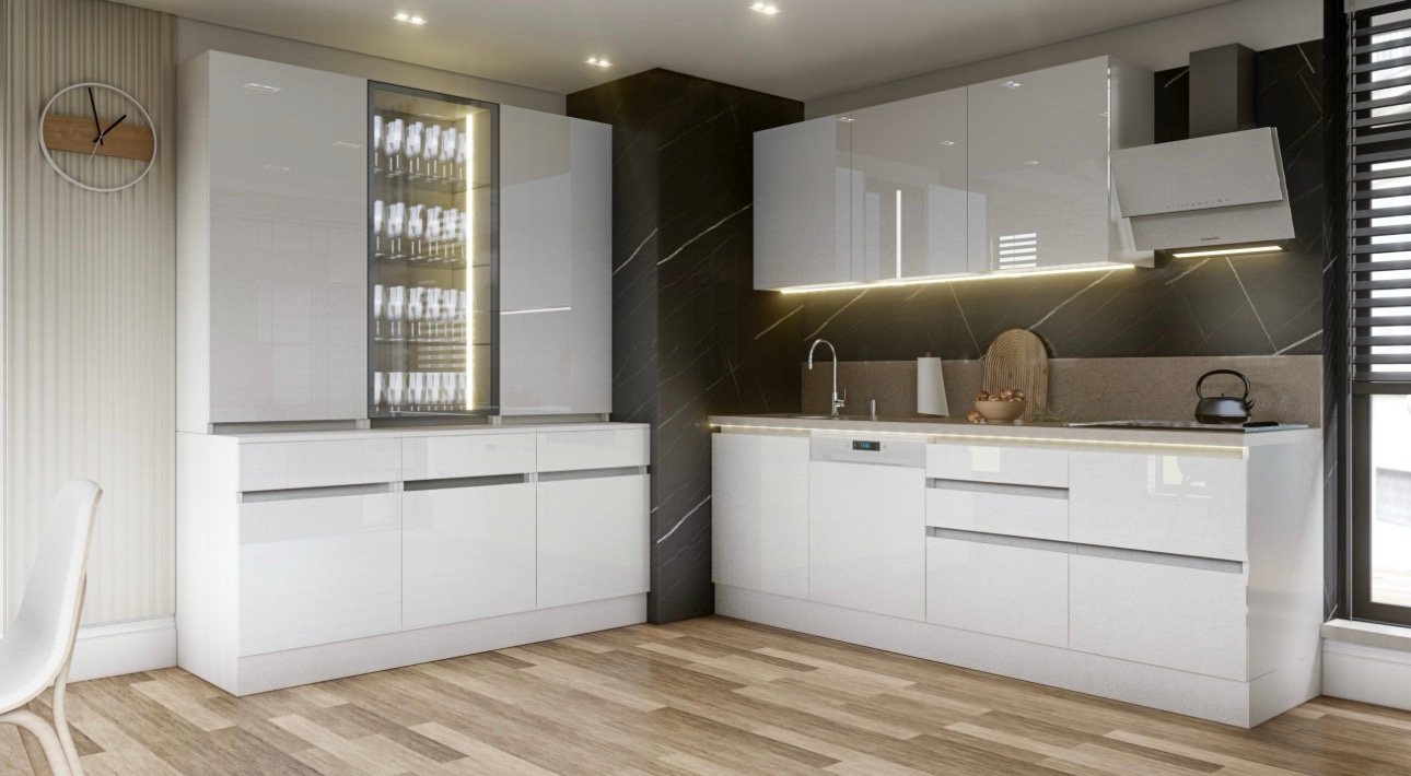 MODULO KITCHEN 004 – L Образна Готова Кухня 240x180 см